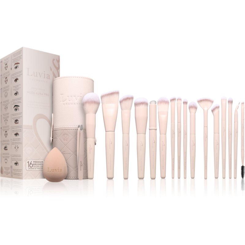 Luvia Cosmetics Nude Aura Pro set de pensule cu husă