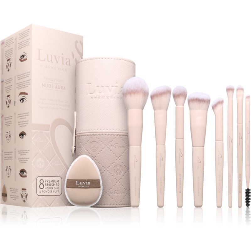 Luvia Cosmetics Nude Aura set de pensule cu husă 11 buc