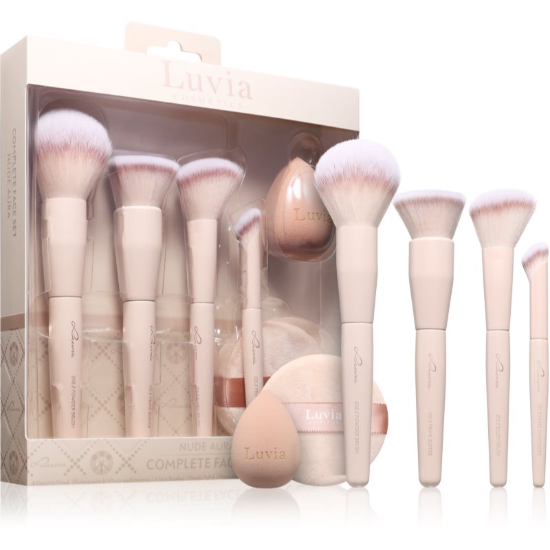 Luvia Cosmetics Complete Face Set Nude Aura set perii machiaj