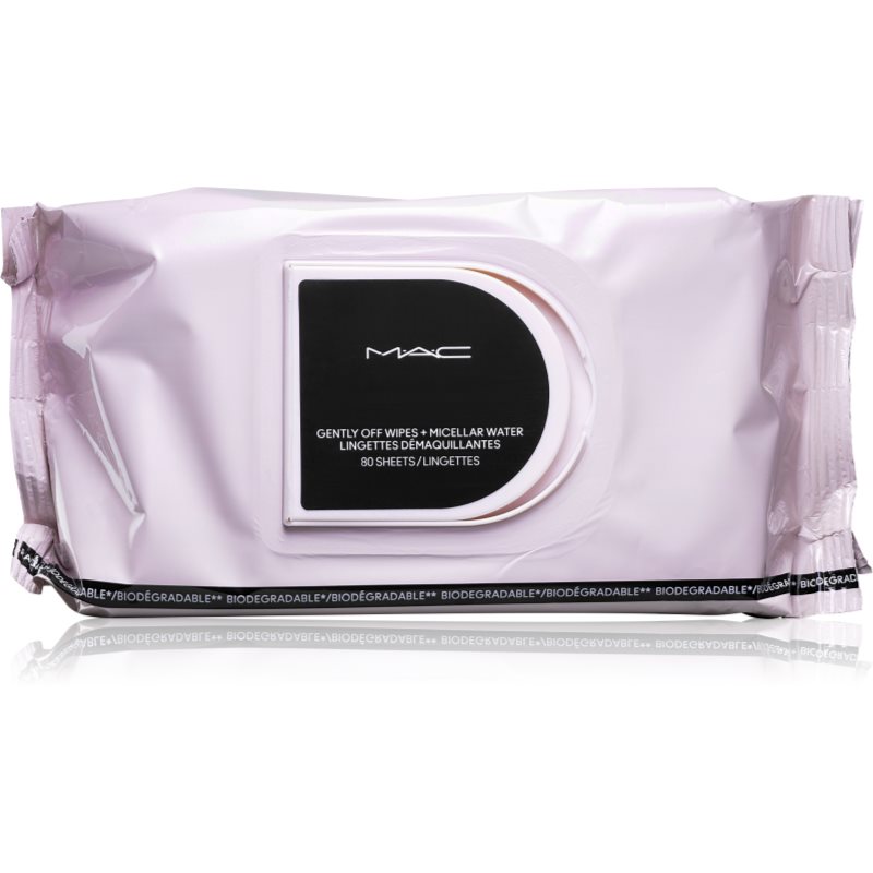 MAC Cosmetics Gently Off Wipes + Micellar Water șervețele demachiante pentru make-up 80 buc