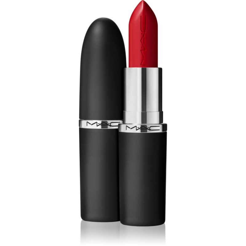 MAC Cosmetics MACximal Sleek Satin Lipstick Ruj crema hidratant culoare BRAVE RED 3.5 g