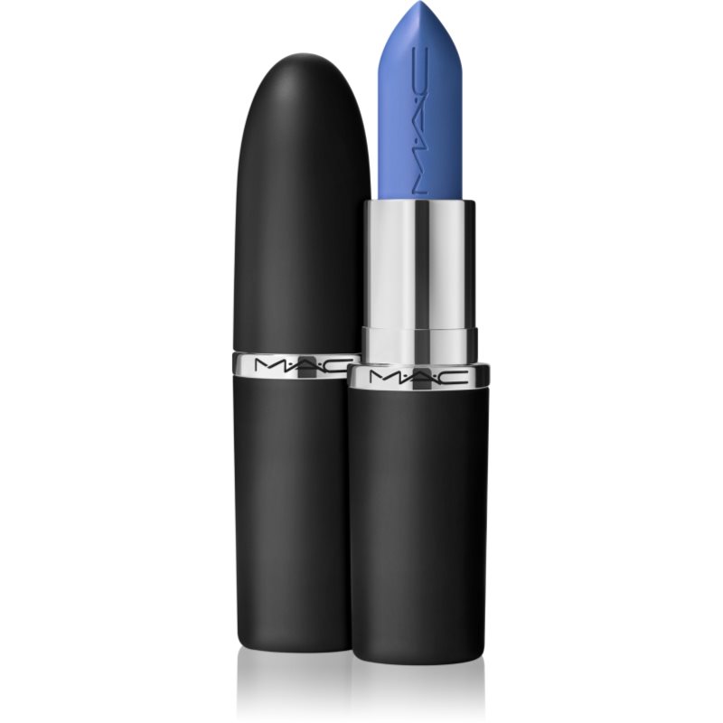 MAC Cosmetics MACximal Sleek Satin Lipstick Ruj crema hidratant culoare Tilted Denim 3,5 g