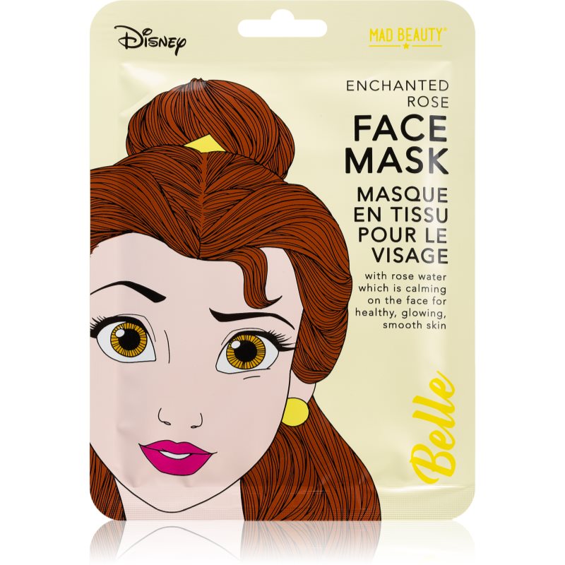 Mad Beauty Disney Princess Belle mască textilă calmantă cu extracte de trandafiri salbatici 25 ml