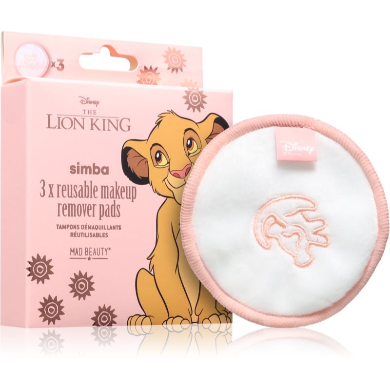 Mad Beauty Lion King Simba dischete demachiante pentru make-up 3 buc