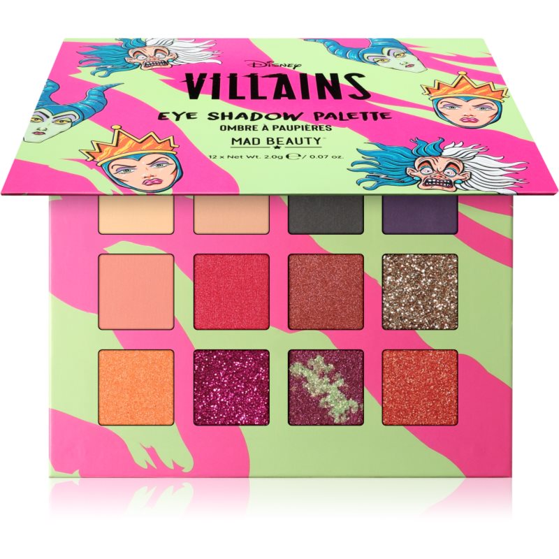 Mad Beauty Disney Villains paletă cu farduri de ochi 12x2 g