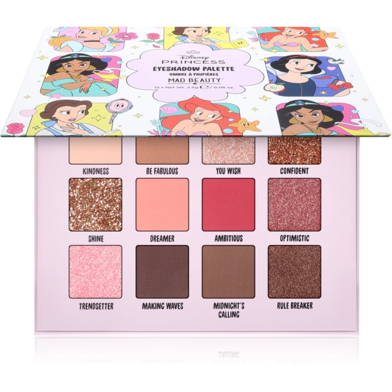 Mad Beauty Disney Princess Express Yourself paletă cu farduri de ochi 12x2.5 g