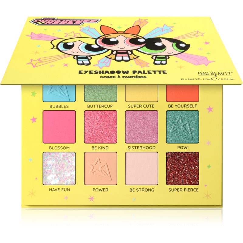 Mad Beauty The Powerpuff Girls paletă cu farduri de ochi 12x2.5 g