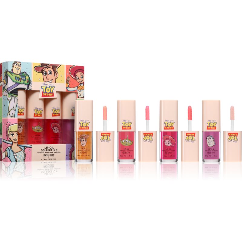Mad Beauty Toy Story Lip Oil Collection set cu luciu de buze 4x4 ml