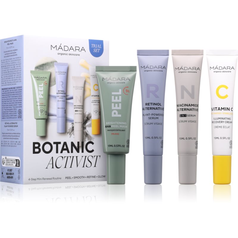 MÁDARA Botanic Activist 4-Step Mini Renewal Routine Set set cadou pentru regenerarea și reînnoirea pielii