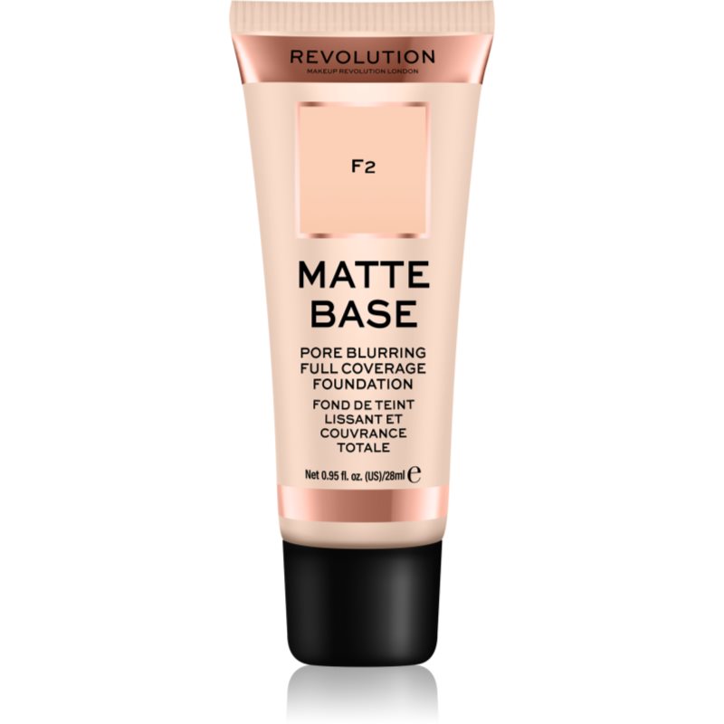 Makeup Revolution Matte Base acoperire make-up culoare F2 28 ml