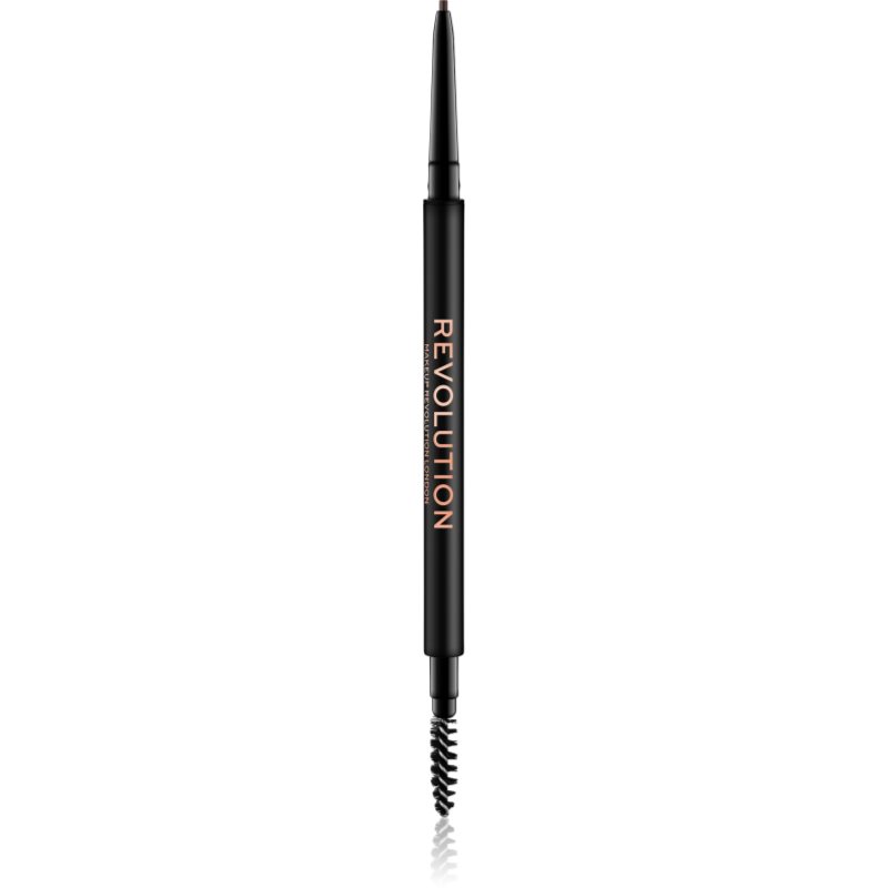 Makeup Revolution Precise Brow Pencil creion sprâncene precise cu pensula culoare Dark Brown 0.05 g