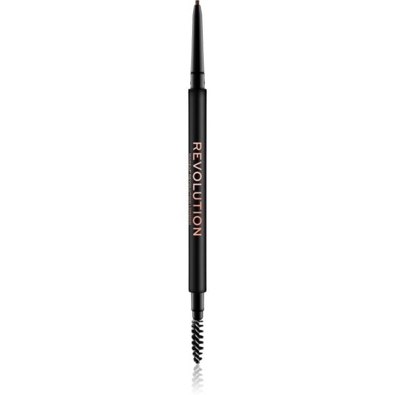 Makeup Revolution Precise Brow Pencil creion sprâncene precise cu pensula culoare Medium Brown 0.05 g
