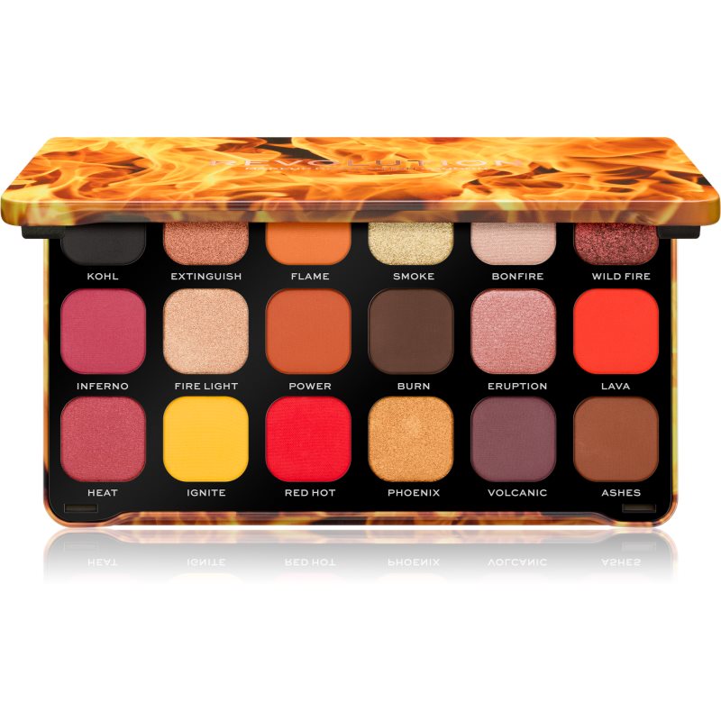 Makeup Revolution Forever Flawless paleta farduri de ochi culoare Fire 18 x 1.1 g