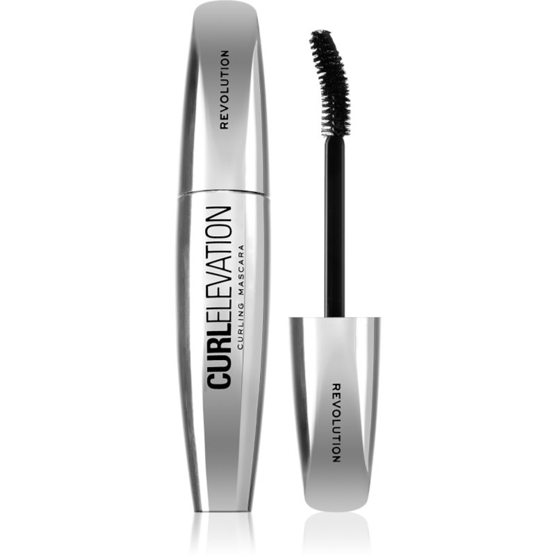 Makeup Revolution Curl Elevation mascara cu rotatie pentru o buna definire a genelor culoare Black 8 ml