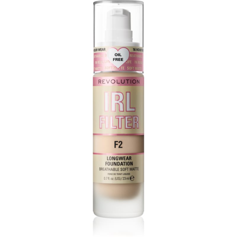 Makeup Revolution IRL Filter machiaj matifiant de lungă durată culoare F2 23 ml