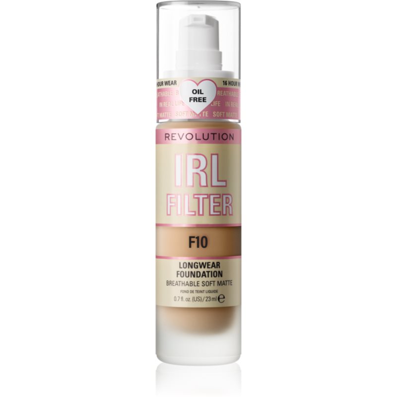 Makeup Revolution IRL Filter machiaj matifiant de lungă durată culoare F10 23 ml