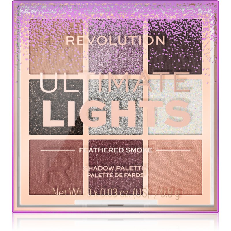 Makeup Revolution Ultimate Lights paletă cu farduri de ochi culoare Smoke 8,1 g