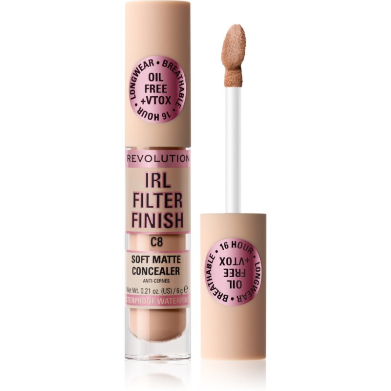 Makeup Revolution IRL Filter anticearcan cu efect de lunga durata acoperire completa culoare C8 6 g