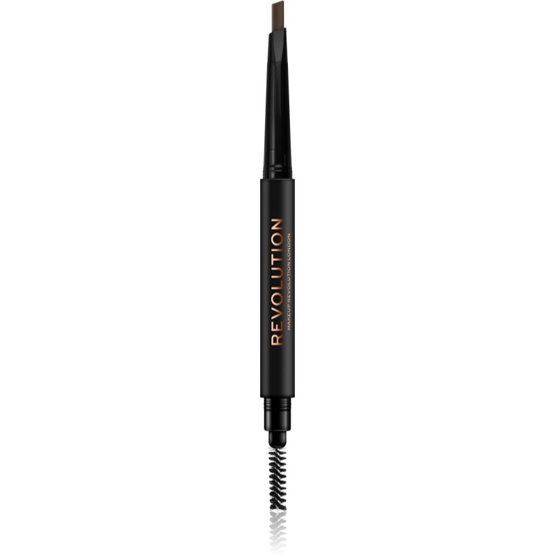 Makeup Revolution Duo Brow Definer creion sprâncene precise culoare Light Brown 0,25 g