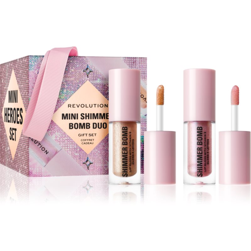 Makeup Revolution Xmass 2024 Mini Shimmer Bomb Duo set cadou de buze