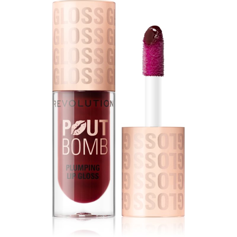 Makeup Revolution Pout Bomb lip gloss cu efect de crestere culoare Jelly Berry Mauve 4.6 ml