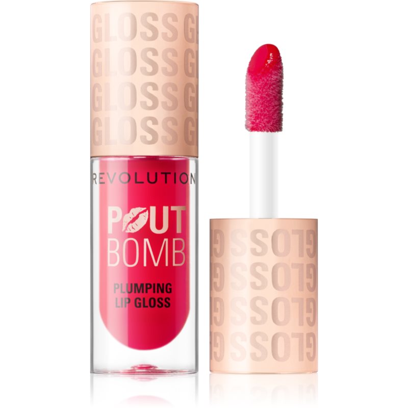 Makeup Revolution Pout Bomb lip gloss cu efect de crestere culoare Cherry Sheer Red 4.6 ml