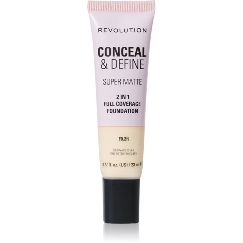 Makeup Revolution Conceal & Define machiaj cu efect matifiant culoare F0.2N 23 ml