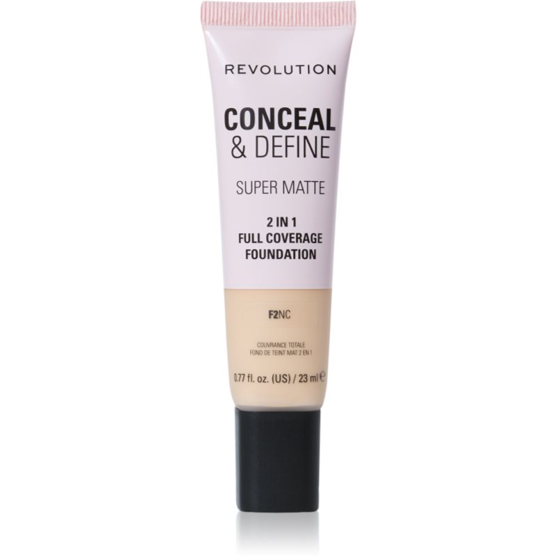 Makeup Revolution Conceal & Define machiaj cu efect matifiant culoare F2NC 23 ml