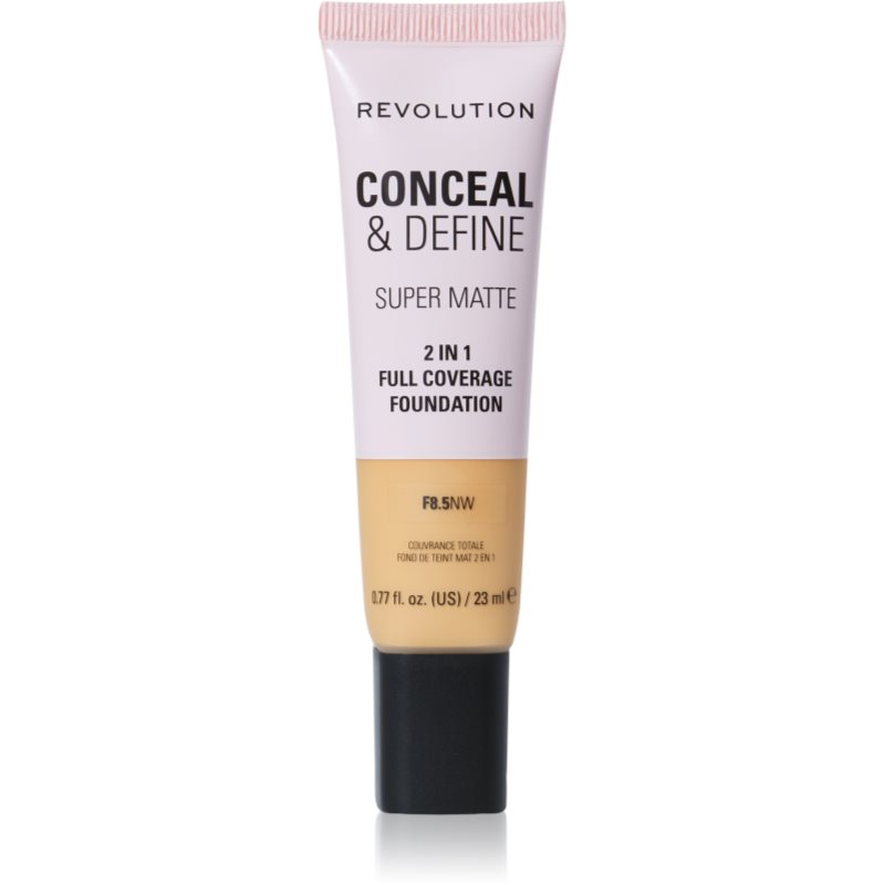 Makeup Revolution Conceal & Define machiaj cu efect matifiant culoare F8.5NW 23 ml