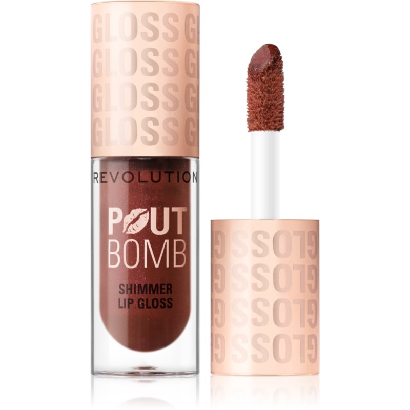 Makeup Revolution Shimmer Gloss Luciu de Buze sclipitor culoare Chocolate Sparkle 4.5 ml