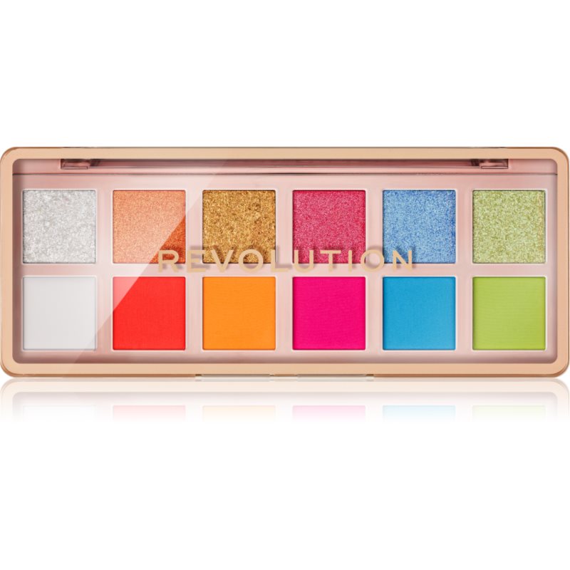 Makeup Revolution The Icon Palette paletă cu farduri de ochi culoare The Vibrant Icon Brights Palette 12x0.7 g