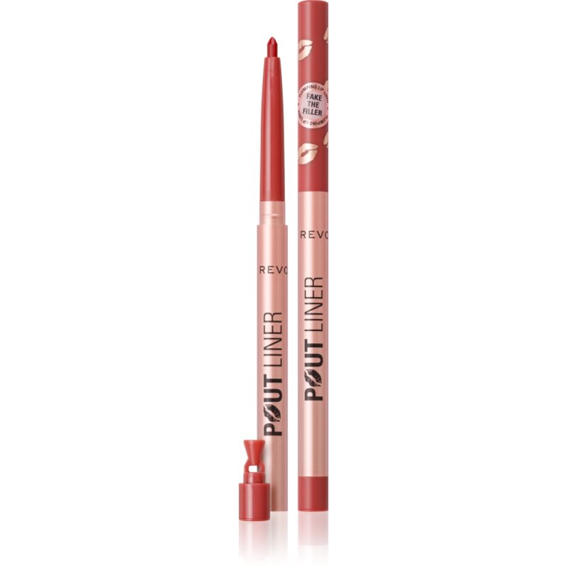 Makeup Revolution Pout Liner creion contur pentru buze pentru volum maxim culoare Burnt Cherry Red 0.2 g