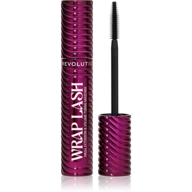 Makeup Revolution Wrap Lash Tubing mascara pentru extensie, rotunjire si volum culoare Burgundy 8.5 ml