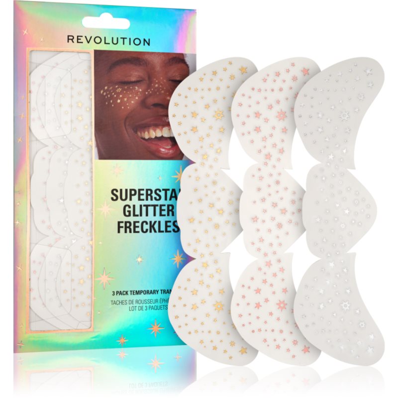 Makeup Revolution Superstar Glitter Freckles sticker-e faciale 3 buc