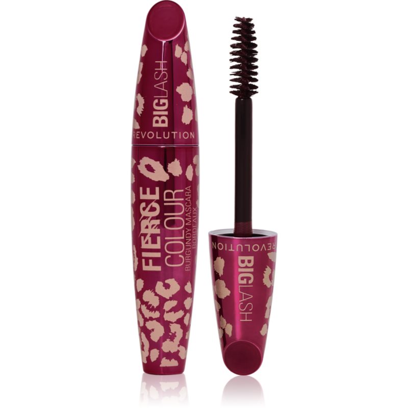 Revolution Big Lash Fierce Colour mascara cu efect de volum culoare Burgundy 9 g