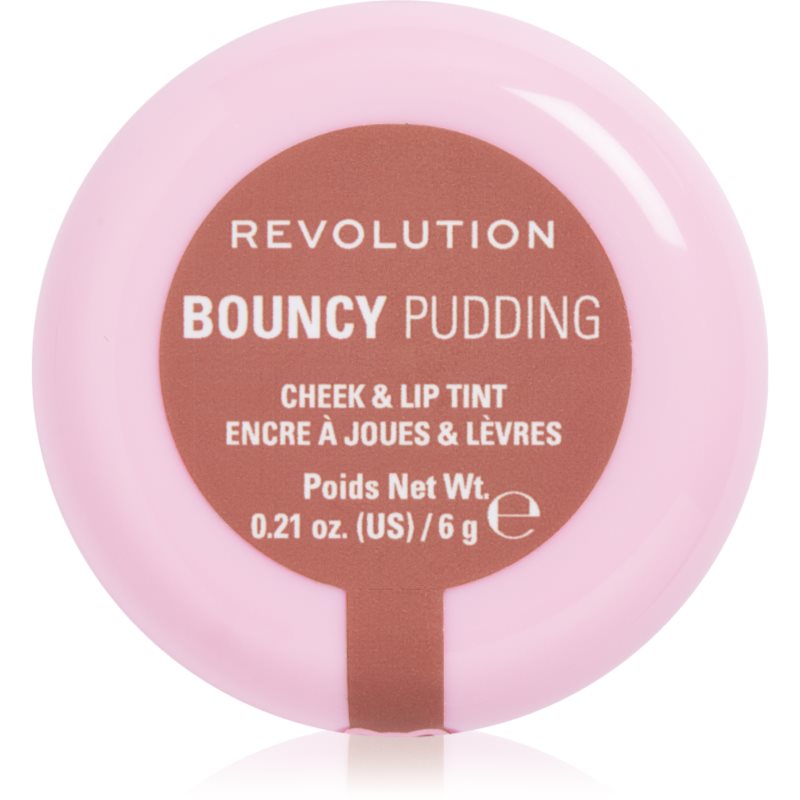 Revolution Bouncy Pudding Lip & Cheek fard multifuncțional, pentru buze și obraz culoare Hazy Nude 6 g