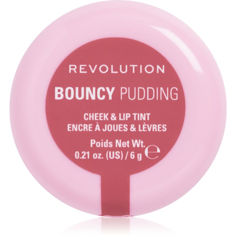 Revolution Bouncy Pudding Lip & Cheek fard multifuncțional, pentru buze și obraz culoare Rosy Cloud 6 g