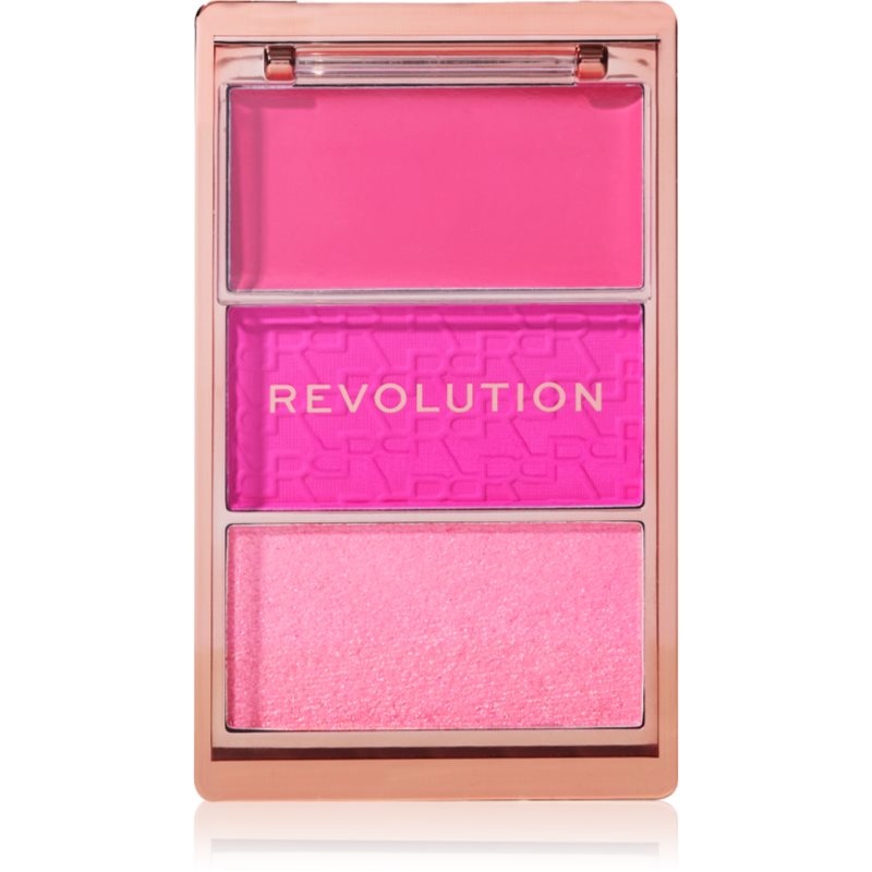 Makeup Revolution Blush Icon Palette paleta fard de obraz culoare Hot Pink Flag 9.8 g