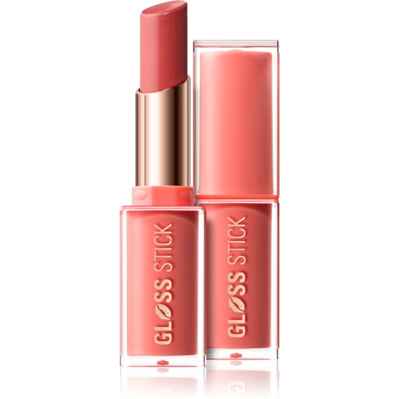 Revolution Pout Lip Gloss Stick ruj lucios hidratant culoare Shimmer Peach Sorbet Nude 3 g