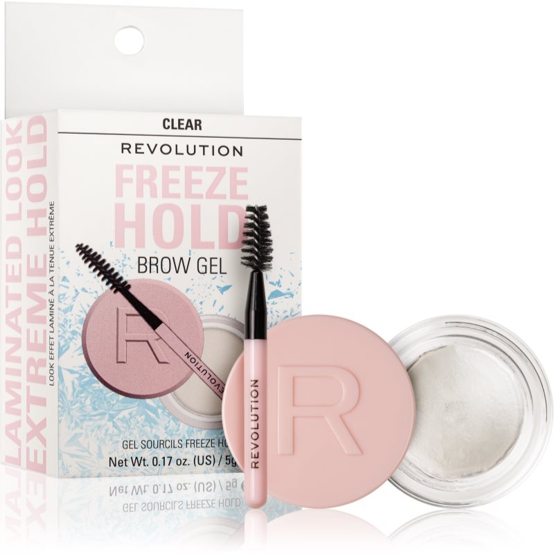 Revolution Freeze Hold gel pentru sprancene cu pensula 5 g