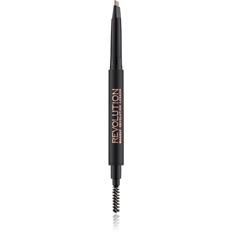 Makeup Revolution Duo Brow Definer creion sprâncene precise culoare Light Brown 0.15 g