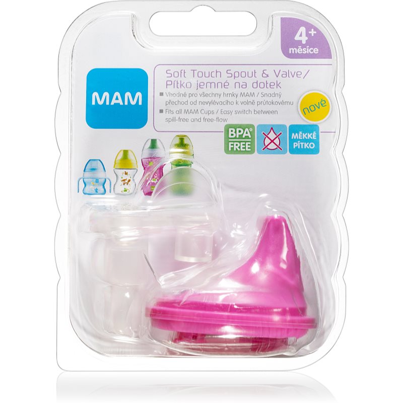 MAM Baby Bottles Soft Touch Spout & Valve set Pink 4m+ 1 buc