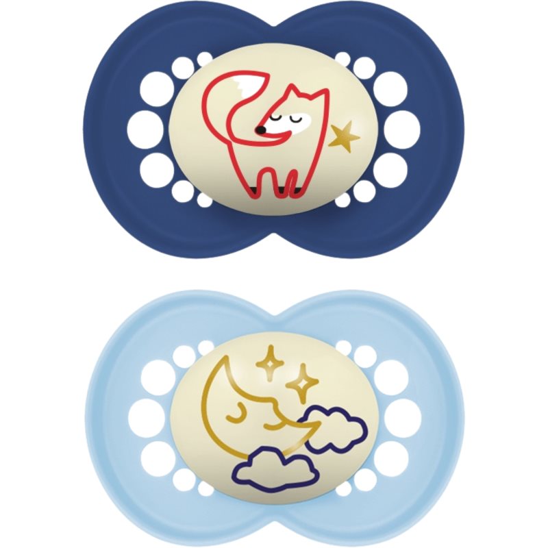 MAM Original Night 16m+ suzetă Blue/ Dark Blue 2 buc