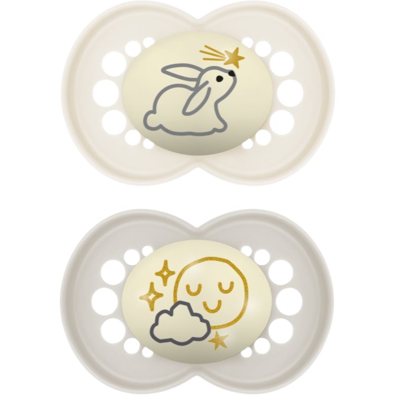 MAM Original Night 16m+ suzetă Grey/ Beige 2 buc