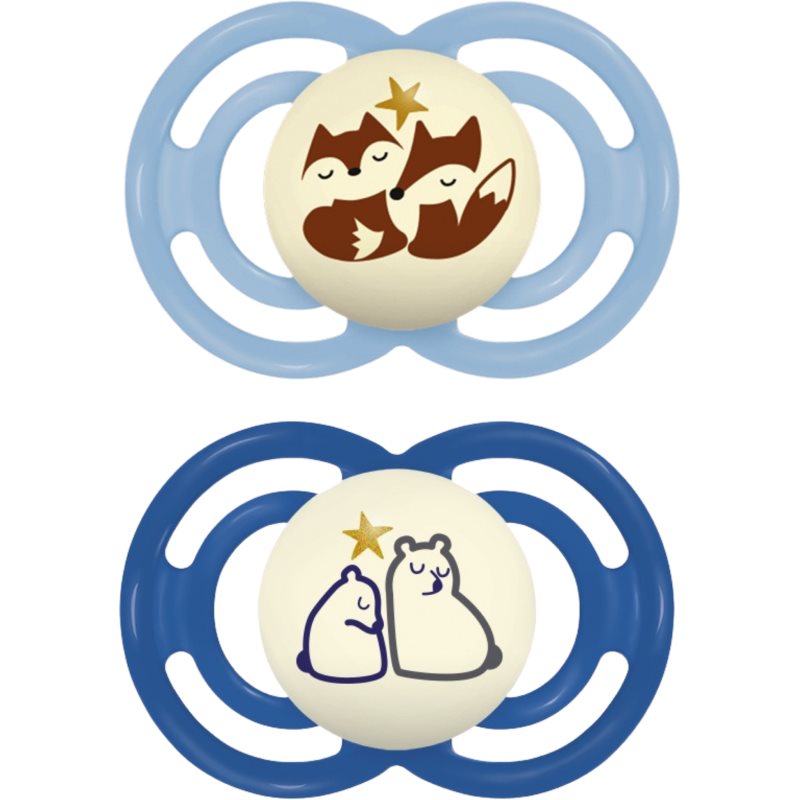 MAM Perfect Night 6m+ suzetă Blue/ Dark Blue 2 buc