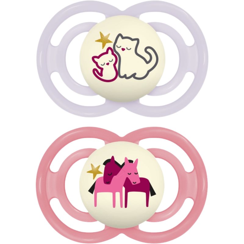 MAM Perfect Night 6m+ suzetă Purple/ Pink 2 buc