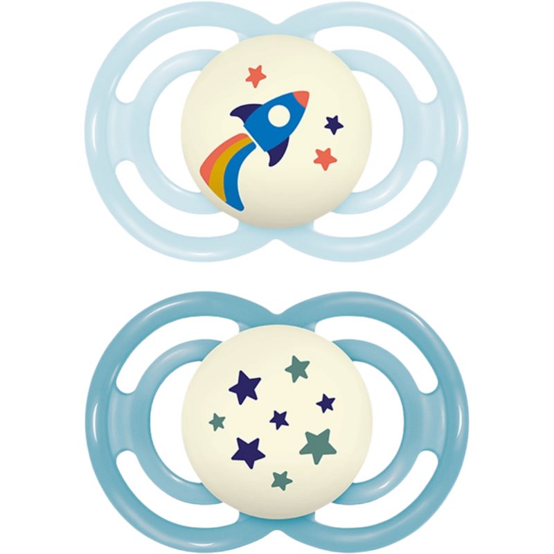 MAM Perfect Night 16m+ suzetă Blue/ Turquoise 2 buc