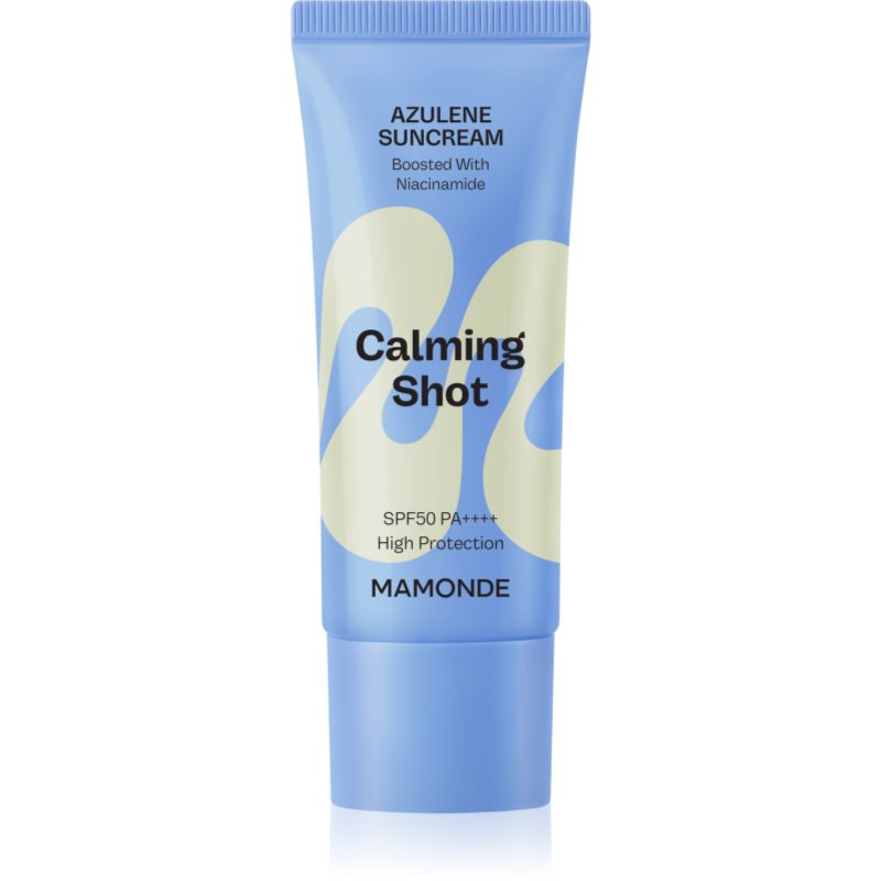 MAMONDE Calming Shot Azulene Suncream crema protectoare pentru fata cu efect calmant SPF 50+ 35 ml