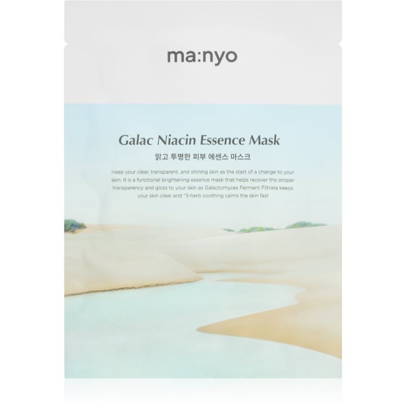 ma:nyo Galac Niacin Essence mască textilă iluminatoare cu efect de hidratare 30 g