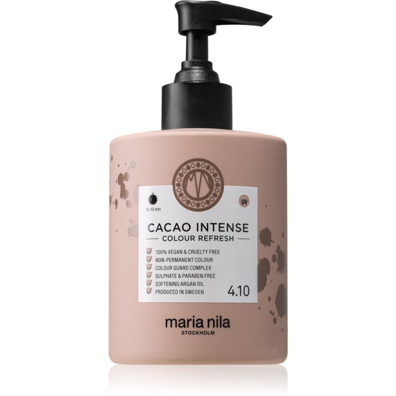 Maria Nila Colour Refresh Cacao Intense mască fină de hrănire fără pigmenți permanenți de culoare rezistă la 4 - 10 spălări 4.10 300 ml